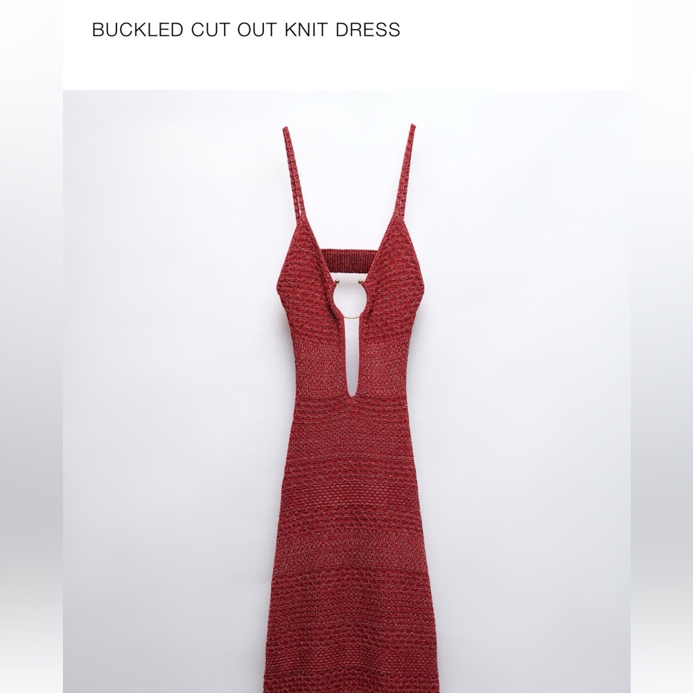 Zara Buckled Cut Out Knit Dress